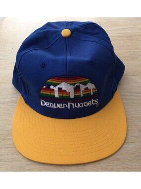 Vintage Denver Nuggets Rainbow Skyline Snapback NBA Hat Cap RARE Drew Pearson
